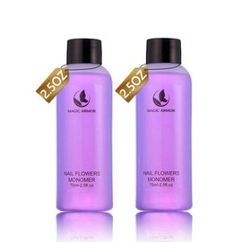 MAGIC ARMOR Acrylic Liquid for Nails Acrylic Liquid Low Odour Professional Acrylic Liquid Monomer for Acrylic Powder DIY Extension of Acrylic Nails Starter for Acrylic Nails for Beginners 2 x 75 ml
