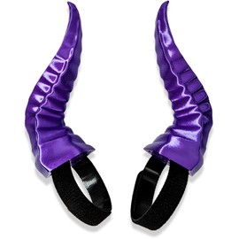 BeamTeam3D Spiky Devil Horns for Headphones - Demon Headphone Attachment in Various Colors with Self Fastener - Cosplay Devil Ears for Gamers and Streamers (Set of 2) (Silk Dark Purple)