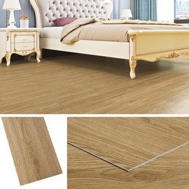 Livelynine 18-Planks 6x36" Natural Wood Peel and Stick Floor Tile Laminate Flooring Planks Waterproof Self Adhesive Honey Oak Vinyl Plank Flooring Light Wood Grain Floor Tiles Sticky Floor Covering