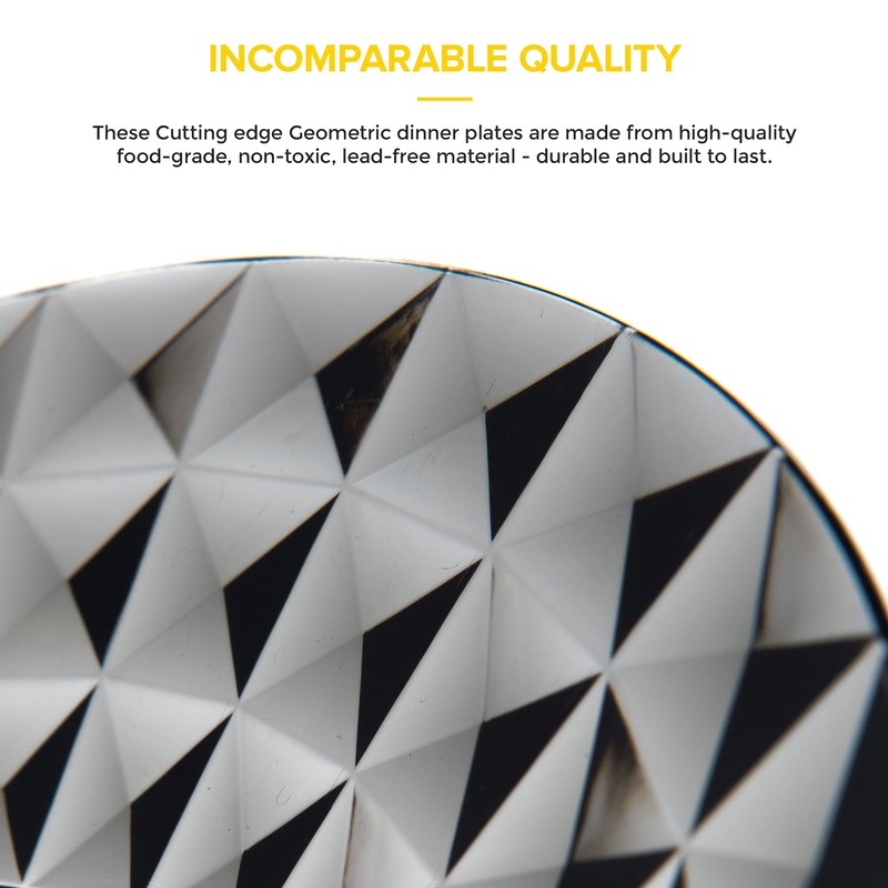 LIVIVO Prism Diamond Etched Plastic Acrylic Plates for Special Occasions