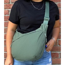 Hip Hugger Unisex Iris Bag (#8082)  - Adjustable Strap and Modern Design:_Olive