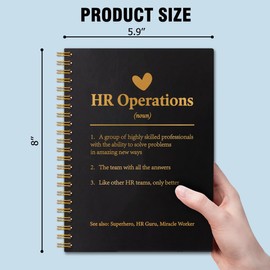 QYUVK HR Operations Gold Foil Hardcover 160 Pages Spiral Notebooks, Inspirational Gift for HR, Human Resources Gifts, Leaving Thank You Gift for HR Worker, Birthday Christmas Gift for Coworker