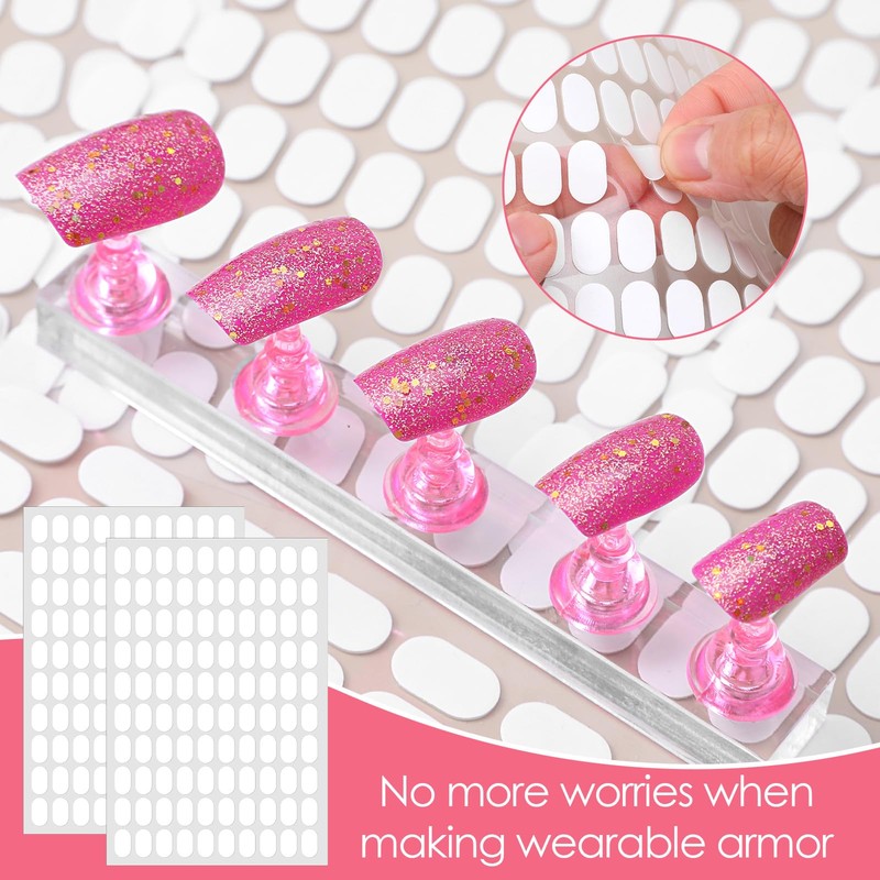 DOPENSPI 1000PCS False Tip Double Sided Adhesive Nail Tape, Pre-Cut