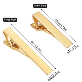 YTBUBOR Tie Clips for Men 6 Pieces Square Edge Tie Clips Tie Clips Tie Clips Long Short Silver/Gold, copper