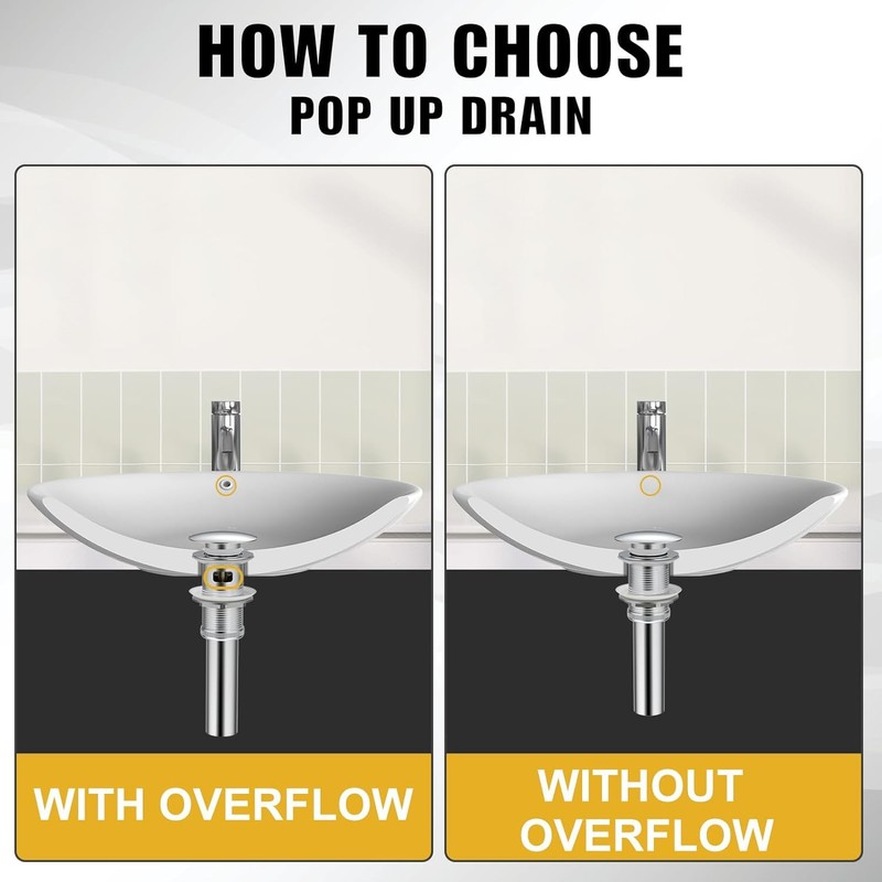 ZM Pop Up Drain Stopper with Overflow for Bathroom Faucet