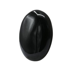 Black Agate Palm Stone - Pocket Massage Worry Stone for Natural Body Chakra Balancing, Reiki Healing and Crystal Grid