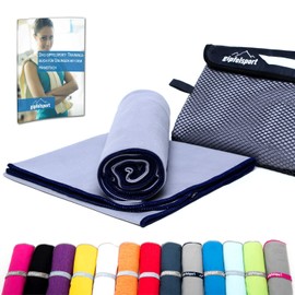 Microfibre Towel Set - for Sauna, Fitness, Sports, Beach Towel, Sports Towel, Grey S: 80 x 40 cm
