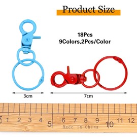 18 Pieces Keychains, Keychain Carabiners, Keychains Colorful, Keychain Carabiner Hooks, Keychain Craft Accessories, Mini Keychain Rings Yellow