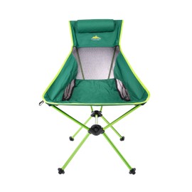 Cascade Mountain Tech Outdoor High Back Lightweight Camp Chair with Headrest and Carry Case - Green