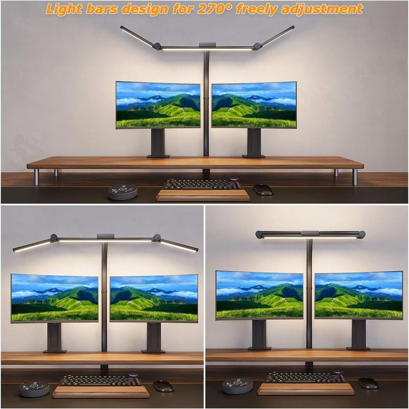 Genswin Led Desk Lamp Wireless w/Remote, 24W Double Head Architect