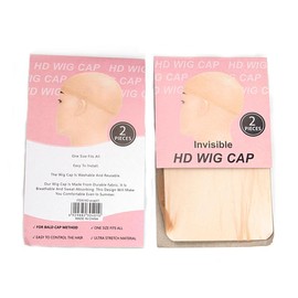 idoli Skinlike HD Wig Cap, 2 Pieces Invisible and Sheer Breathable Ultra-thin Stretchy Stocking Caps for Lace Front Wigs