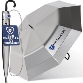 UV-Blocker Sun Umbrella UV Protection Fashion Umbrella - Large Sun Blocking - Windproof - Auto Open - Vented Double Canopy - UPF 55+ - Blocks 99% of UVA UVB Rays - 48"