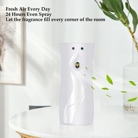 BINEDHEI (2-Pack) Automatic Fragrance Dispenser | Automatic Air Freshener Spray Dispenser | Wall Mounted or Standing Aerosol Sprayer for Hotel Office Living Room Bathroom Commercial Place (White)