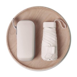 Masinca Parasol Folding Umbrella, Ultra Lightweight, UV Protection, Thin, Flat, 100% Light Blocking, Heat Blocking, For Both Sunny and Rainy Weather, Foldable, Alloy Umbrella, Portable, Convenient to