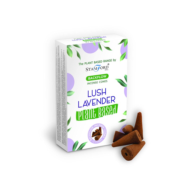 Backflow Incense Cones | Lush Lavender Plant Based | H23.2cm