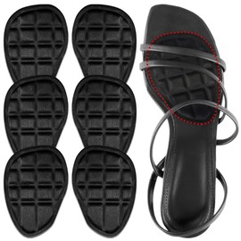 Urwalk Ball of Foot Cushions, Metatarsal Pads, Forefoot Pads, Anti Slip Shoe Inserts for Open Toe Shoe, Heel Pads for Stop Feet from Sliding Forward- 3 Pairs (Clear) (Black)