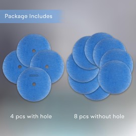 12 Pack RV Air Conditioner Filter - RV 5.25" Round Air Duct AC Filter MERV 8 Replacement for AC Vent (8 pcs without hole + 4 pcs with hole)