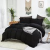 CLOTHKNOW Black Ruffles Twin/Twin XL Comforter Set 3Pcs Farmhouse Bedding