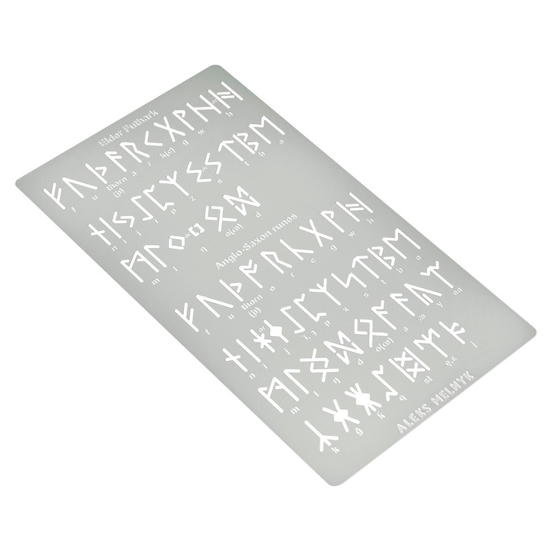 Aleks Melnyk No.409 Metal Stencil, Elder Futhark and Anglo-Saxon Runes