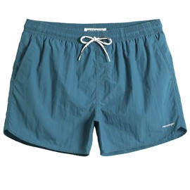 maamgic Mens Swim Trunks 5" with Mesh Lining Quick Dry Bathing Suits for Men Swim Shorts Swimwear Canard Green Medium