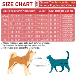 GAMUDA Dog Harness, Collar and Seat Belt Set, Vehicle Safety Harness, Retractable Adjustable Pet Seatbelts with Travel Strap and Carabiner for Most Cars (Red, L)