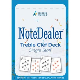 Toccata Method NoteDealer Single Staff Treble Clef Deck, Learn to Read Music While Playing Cards, Great for All Ages, Musical Games, Piano, Violin, Band Instruments, Teaching Music