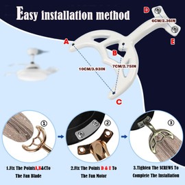 ZIYOUGOU 42’’ Replacement Ceiling Fan Blades Arms,Ceiling Fan Blade Arms,Ceiling Fan Replacement Blades,Ceiling Fan Blade Brackets,Fan blade fork,Blades For Fan Arms, Blade arm,5pc. (golden)