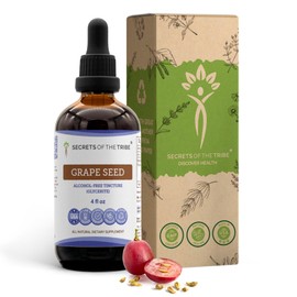 Secrets of the Tribe Grape Seed Tincture Alcohol-Free Liquid Extract, Grape (Vitis Vinifera) Dried Seed (4 FL OZ)