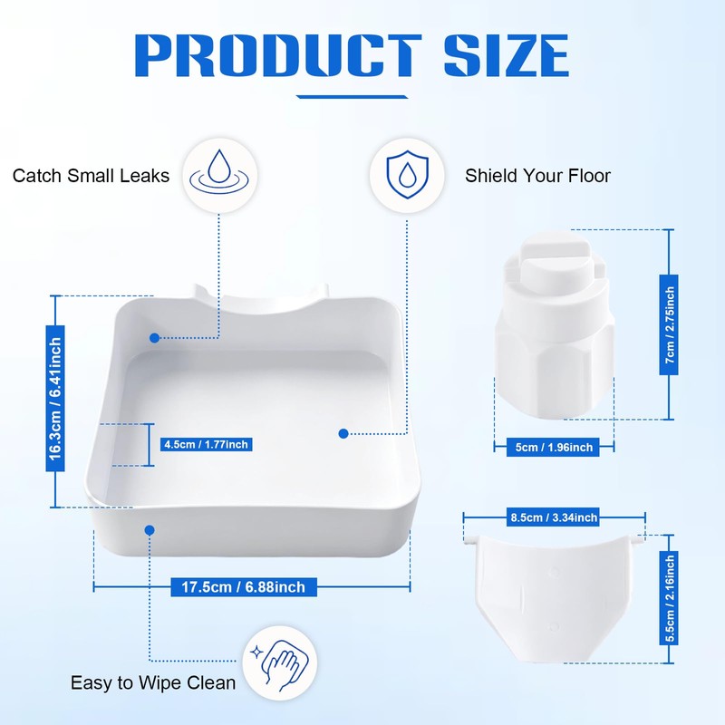 3PCS Washing Machine Drain Tray, Leak Proof Non-Slip Drainage Tray