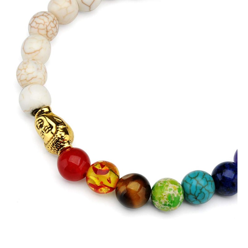 Achat Perlen 7 Chakras Energie Stein Armband Yoga Healing Balance