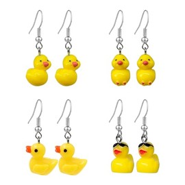 T-ztoss 4 Pairs Duck Earrings Cute Ducky Earrings for Women Resin Dangle Drop Earring for Women (4 pairs duck)