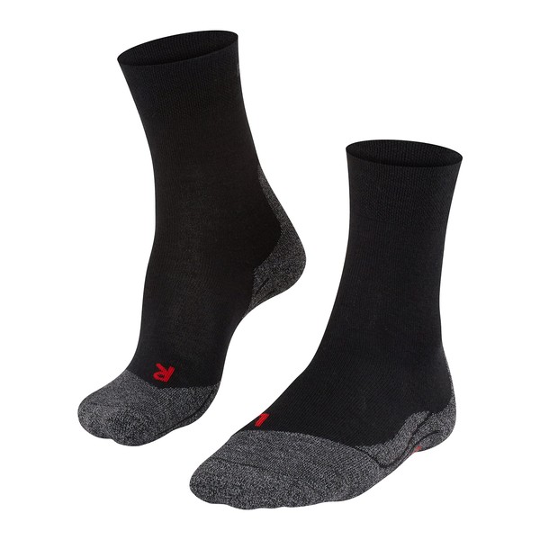 FALKE Mens TK2 Sensitive Hiking Socks - Merino Wool Blend, Black, US sizes 6.5 to 13.5, 1 Pair