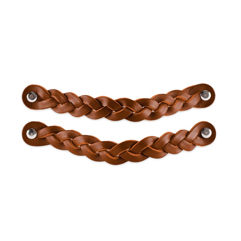 Brute Strength - Leather Drawer Pulls - Braided - Cognac
