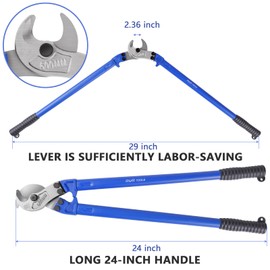 ZrgGea Cable Cutters 24 inch | Wire Snips Heavy Duty | Industrial-Grade Heavy-Duty Cable Cutter, Forged from T8 Alloy Steel, Hardness HRC56, Sharp Cutting. for Cutting Cables and Wire Ropes