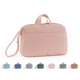 mi bollito Maternity Crossbody Bag for Baby Stroller and Hospital, Practical and Stylish Large Capacity Organiser Bag, Made in Spain., baby pink, One Size