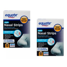 Equate Tiras Nasales Antironquidos Y Descongestion 2 Pack