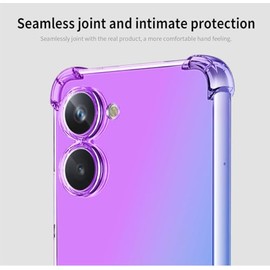 DABUNA Funda para Realme 10 Pro 5G Case Uso Rudo,Transparente Colores Degradados Protectora de Cámara Anticaída Carcasa Bumper(Púrpura Azul)