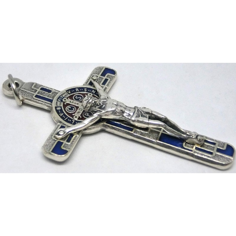 GTBITALY 10.674.31 ms Cross of Saint Benedict Silver with Mosaic