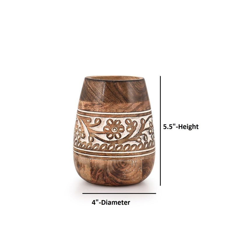 Indus Lifespace Utensil Crocks Mango Wood Utensil Holder for Kitchen
