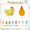 Goiern 50pcs Luminous Mini Chicken Figures Resin Miniature Animals, 8
