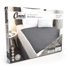 [Conni] Bed Pad (1 x 1m, Charcoal) Nursing Bedding Incontinence Leak Proof Futon/Bedding Protector Max Bed Pad Charcoal