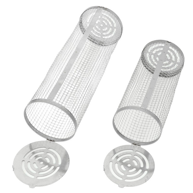 2PCS BBQ Net Tube Stainless Steel Barbecue Grill Basket Rolling