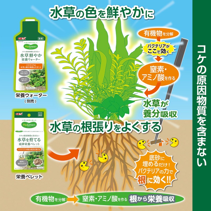 GEX MeGreen Bottom Sand Nutrition Pellet for Growing Aquatic Plants,