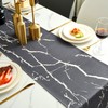 Jayusaror Table Runner Modern Autumn Grey and White Linen Marble