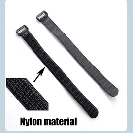 Hook and Loop Cable Ties with Eyelets 30cm Long 2cm Wide for Securely Storing Cables and Wires - Pack of 5 - Black