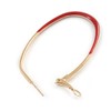 60mm Tall/Gold Tone with Red Enamel Oval Hoop Earrings/Large Size