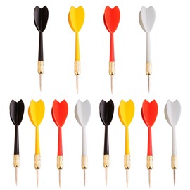 RAMGLYO 12 Pcs Darts Set Steel Tip Integrated Dart Flights and Shafts (4 colors)
