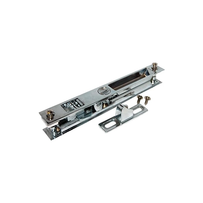 Barton Kramer Patio Door Lock 6-5/8" Chrome Glass