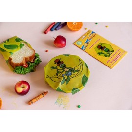 NUTS NUBM13 Vegan Wax Wrap Philippes, Vegan, No Animal Material, Cotton, 100% Organic Cotton, Reusable, Food Storage, Breathable, Long Lasting Usable for Up to One Year Sustainable, Naturally Derived from Waste Zero, Garbage Reduction, Eco, Handmade Hone