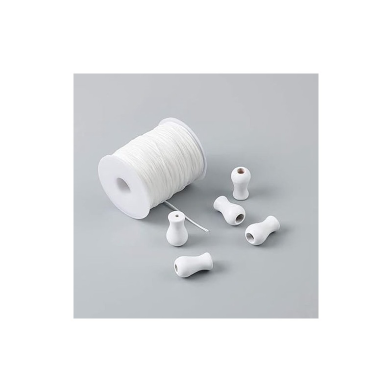 Blinds Cord String Window Wood Tassels/knobs,1.8mm White Braided Lift Shade